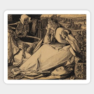 Until Her Death by Frederick Sandys Sticker